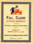 Programme cover of Altoona Speedway, 01/09/1924