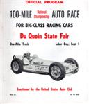 Programme cover of DuQuoin State Fairgrounds, 01/09/1958