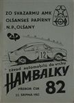 Programme cover of Hambalky Hill Climb, 22/08/1982
