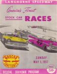 Programme cover of Langhorne Speedway, 05/05/1957