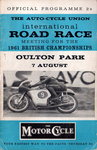 Programme cover of Oulton Park Circuit, 07/08/1961