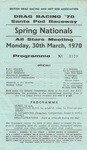 Programme cover of Santa Pod Raceway, 30/03/1970