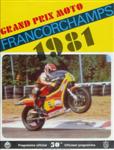 Programme cover of Spa-Francorchamps, 05/07/1981
