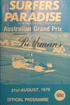 Programme cover of Surfers Paradise International Raceway, 31/08/1975