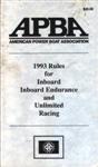 Cover of APBA Rule Book, 1993