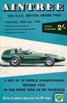 Programme cover of Aintree Circuit, 18/07/1959