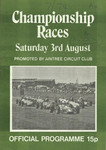Programme cover of Aintree Circuit, 03/08/1974