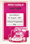 Programme cover of Aintree Circuit, 01/08/1980