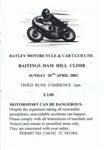 Programme cover of Baitings Dam Hill Climb, 28/04/2002