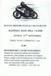 Programme cover of Baitings Dam Hill Climb, 12/09/1999