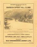Programme cover of Barbon Hill Climb, 29/07/1989