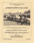 Programme cover of Barbon Hill Climb, 21/07/1991