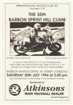 Programme cover of Barbon Hill Climb, 30/07/1994