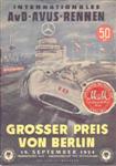 Programme cover of AVUS (Automobil-Verkehrs- und Übungsstraße), 19/09/1954