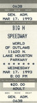 Ticket for Big H Motor Speedway, 17/03/1993