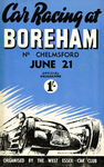 Programme cover of Boreham Racing Circuit, 21/06/1952