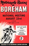 Programme cover of Boreham Racing Circuit, 23/08/1952