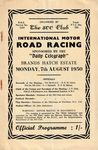 Programme cover of Brands Hatch Circuit, 07/08/1950