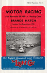 Programme cover of Brands Hatch Circuit, 21/09/1952