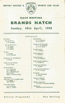 Programme cover of Brands Hatch Circuit, 20/04/1958