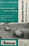 Programme cover of Brands Hatch Circuit, 30/08/1958