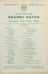 Programme cover of Brands Hatch Circuit, 03/07/1960
