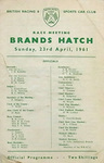 Programme cover of Brands Hatch Circuit, 23/04/1961