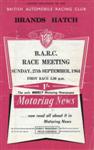 Programme cover of Brands Hatch Circuit, 27/09/1964