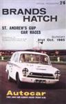 Programme cover of Brands Hatch Circuit, 31/10/1965