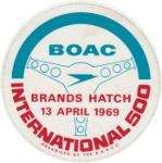 Car sticker for Brands Hatch Circuit, 13/04/1969