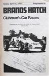 Programme cover of Brands Hatch Circuit, 19/04/1970