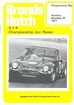 Programme cover of Brands Hatch Circuit, 31/10/1971