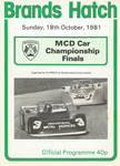 Programme cover of Brands Hatch Circuit, 18/10/1981