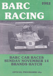 Programme cover of Brands Hatch Circuit, 14/11/1982