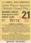 Ticket for Brands Hatch Circuit, 21/07/1984