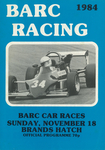 Programme cover of Brands Hatch Circuit, 18/11/1984