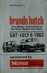 Programme cover of Brands Hatch Circuit, 06/07/1963