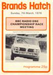 Programme cover of Brands Hatch Circuit, 07/03/1976