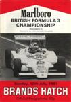 Programme cover of Brands Hatch Circuit, 12/07/1981