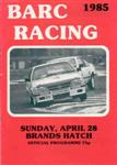 Programme cover of Brands Hatch Circuit, 28/04/1985