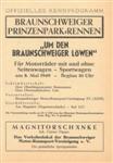 Programme cover of Braunschweig Prinzenpark, 08/05/1949