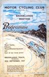Programme cover of Brooklands (GBR), 25/09/1937