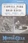 Programme cover of Cadwell Park Circuit, 04/08/1952