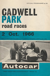 Programme cover of Cadwell Park Circuit, 02/10/1966