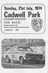 Programme cover of Cadwell Park Circuit, 21/07/1974