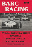 Programme cover of Cadwell Park Circuit, 14/06/1981