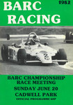 Programme cover of Cadwell Park Circuit, 20/06/1982