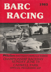 Programme cover of Cadwell Park Circuit, 19/06/1983
