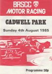 Programme cover of Cadwell Park Circuit, 04/08/1985