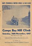 Programme cover of Camps Bay Hill Climb, 29/11/1947